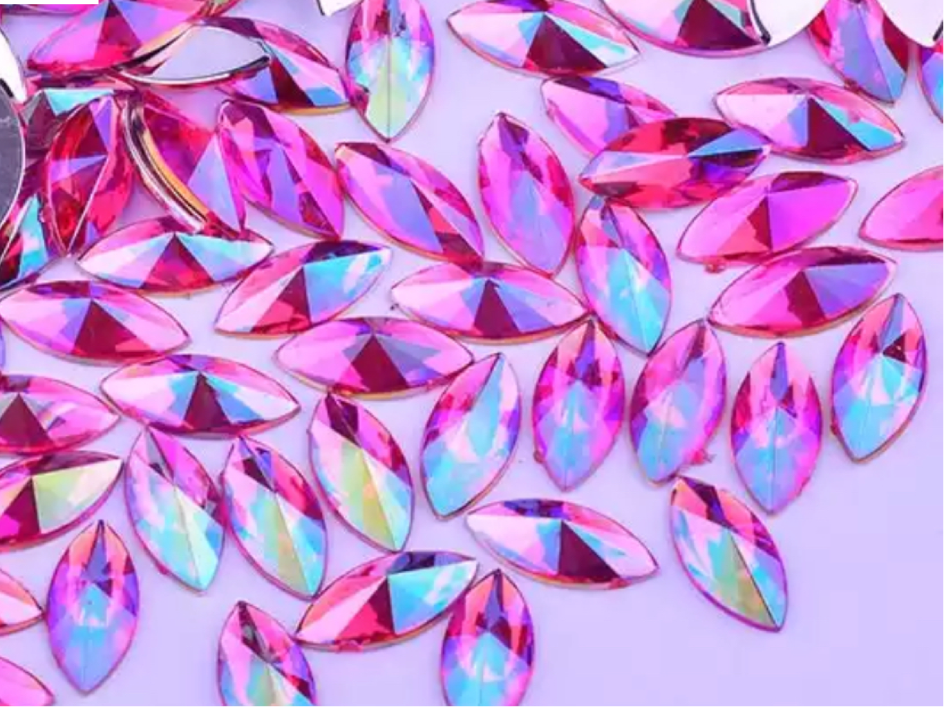 10mm Horse Eye - Rose AB - Glue On
