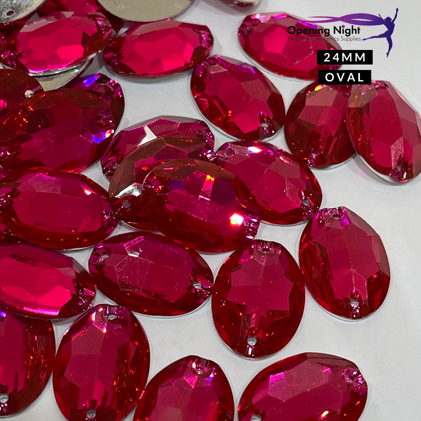 24mm, Oval - Fuchsia