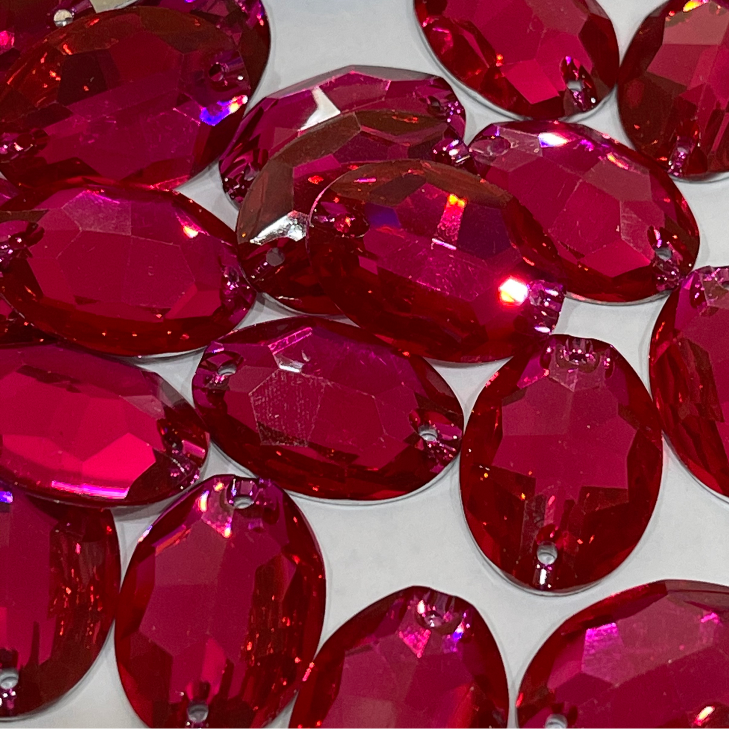 24mm Oval - Fuchsia - Sew On