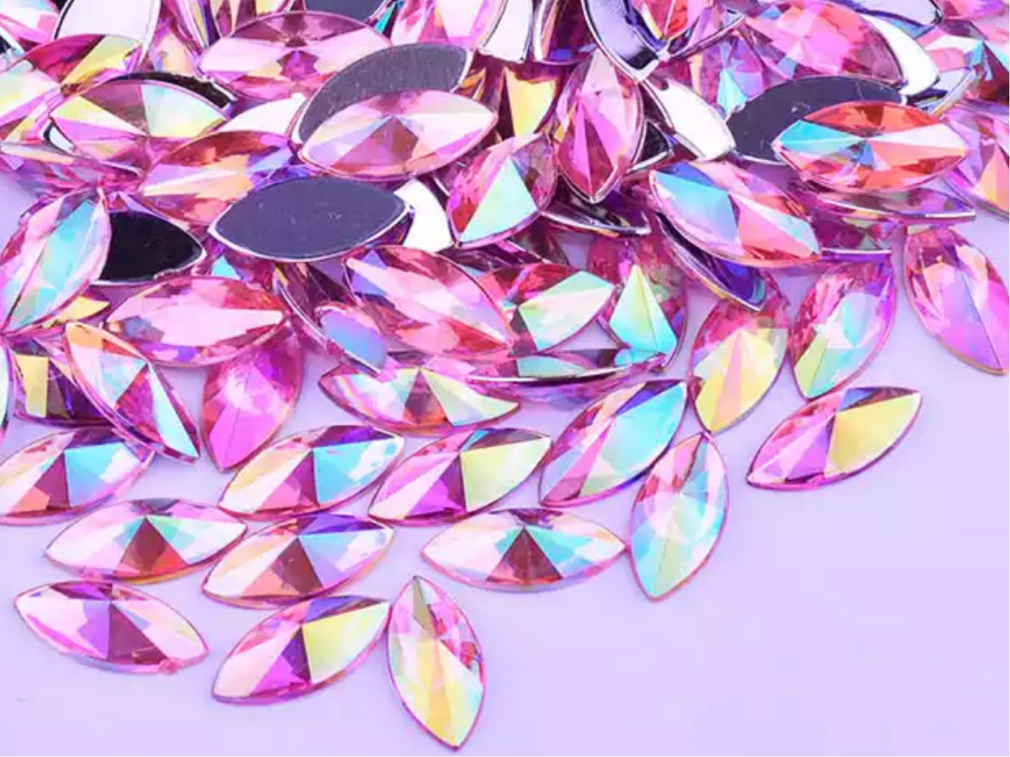 15mm Horse Eye - Light Pink AB - Glue On