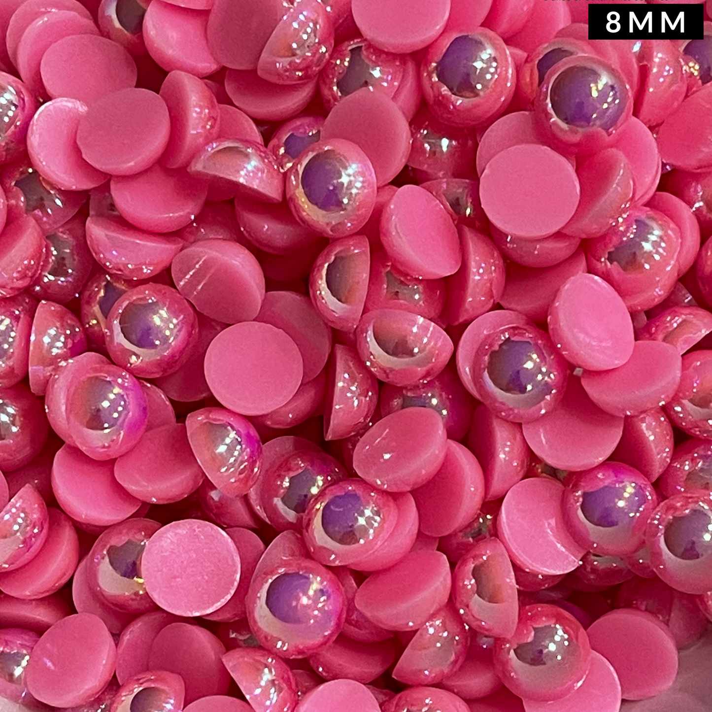 Barbie Pink AB Pearl Flatback