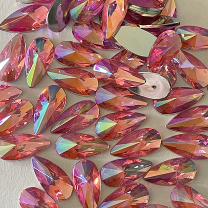 18mm, Drop - Light Pink AB (Glue On)