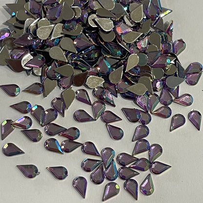 8mm Tear Drop - Light Purple AB  (Glue on)