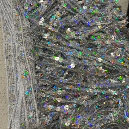 Silver Laser - Sequin Fringe 20cm