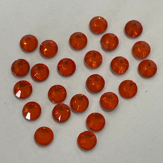 Orange Hyacinth - Hotfix Diamante AAA Crystals