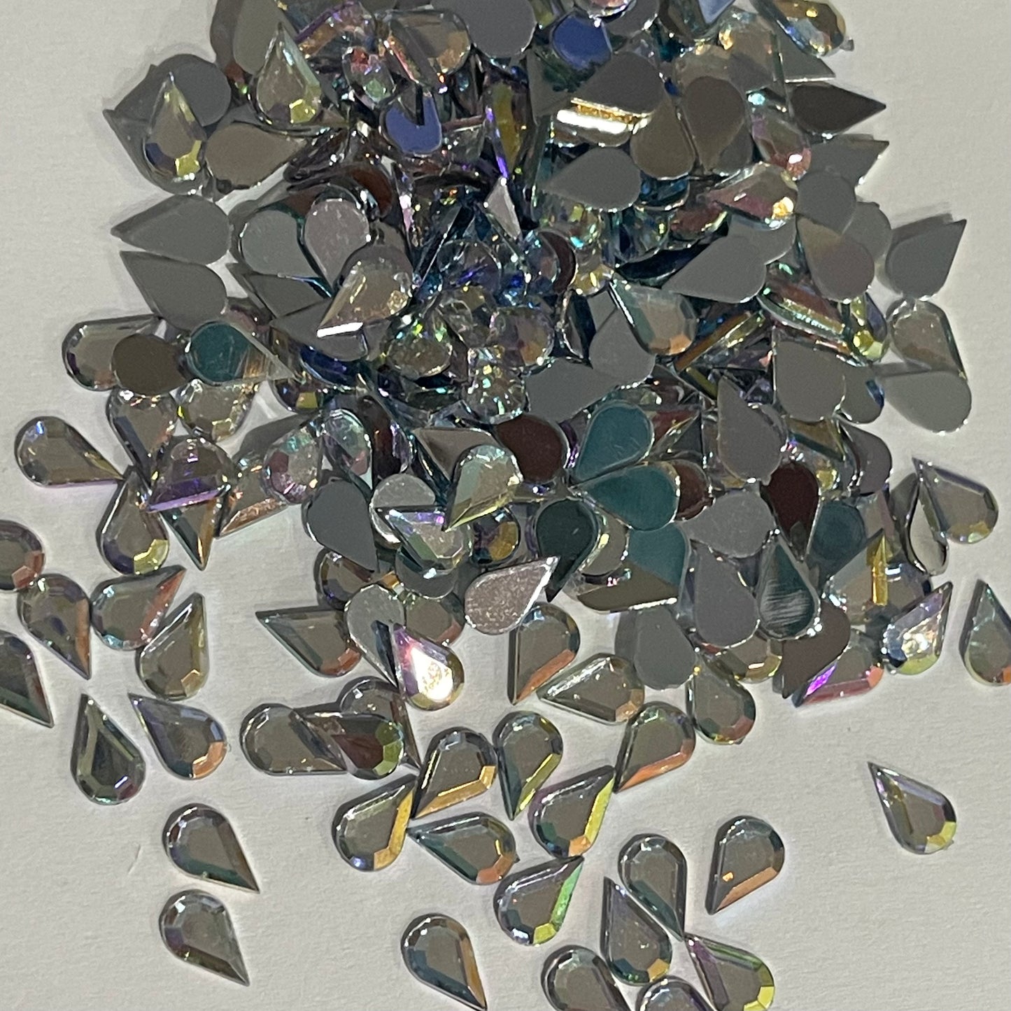 6mm Tear Drop - AB  (Glue on)