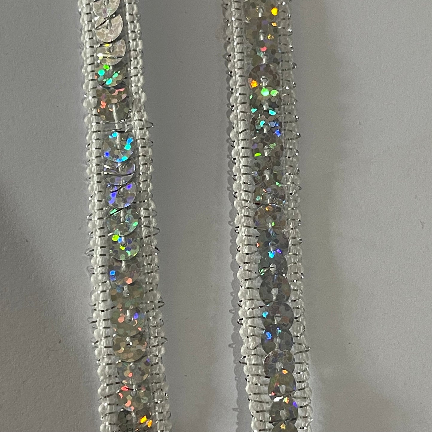 Silver Laser Sequin Trim 1.2cm