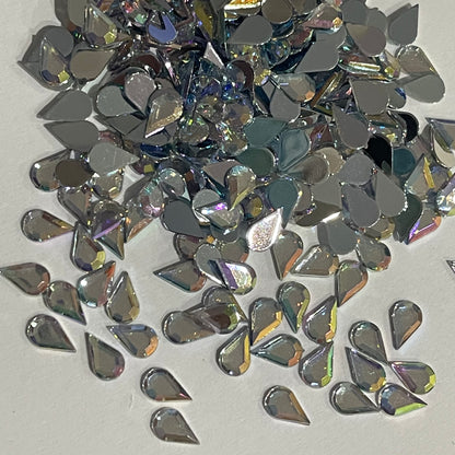6mm Tear Drop - AB  (Glue on)