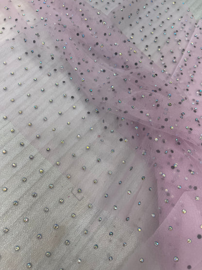 Pink - Stretch Crystal Nylon Mesh