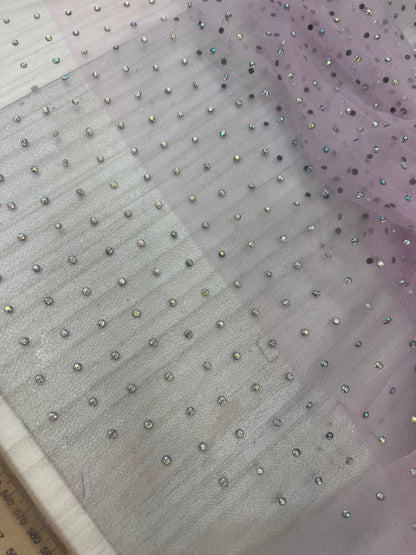 Pink - Stretch Crystal Nylon Mesh