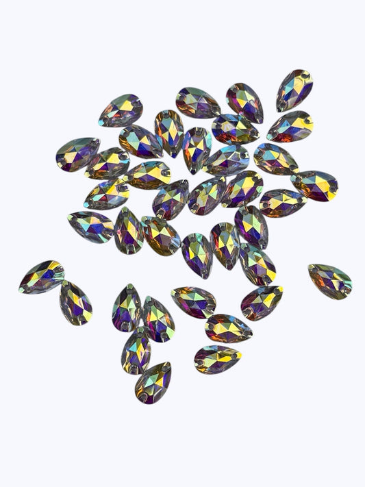 10mm Tear Drop - AB - Resin - Sew On