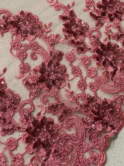 Troupe Detailed Lace Border - Coral