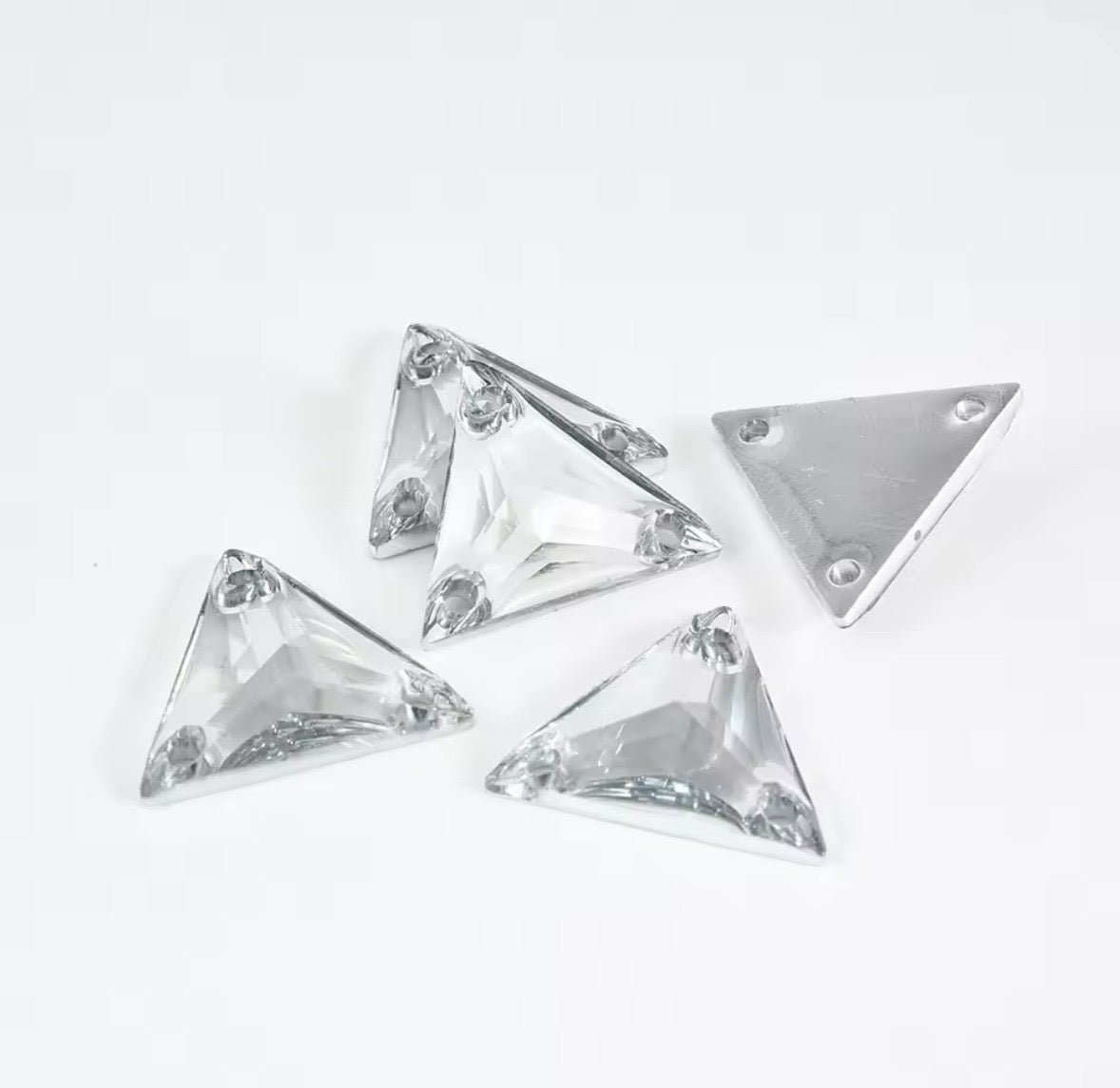 22mm Triangle - Clear - Sew On