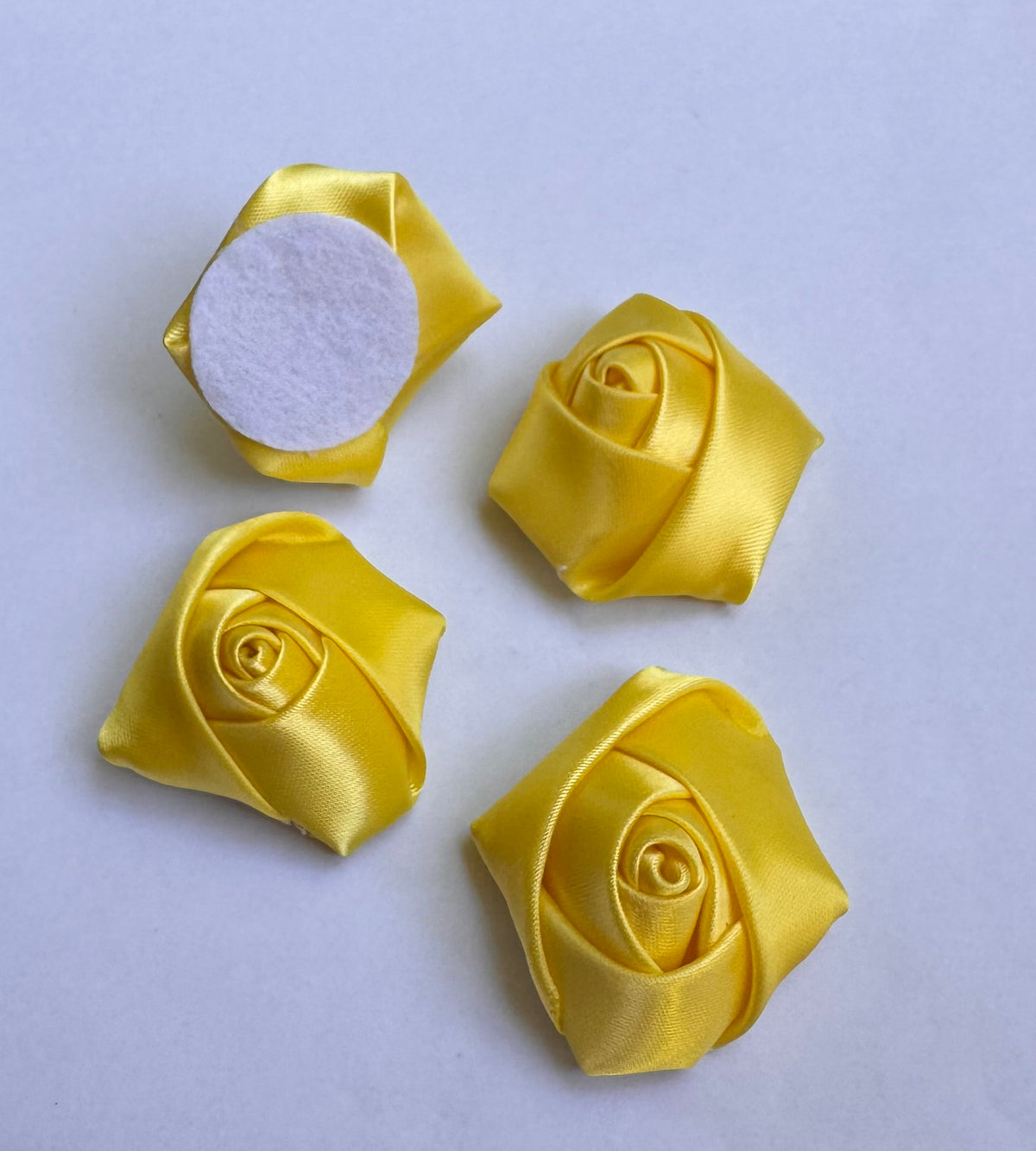 3D Satin Flowers - Yellow