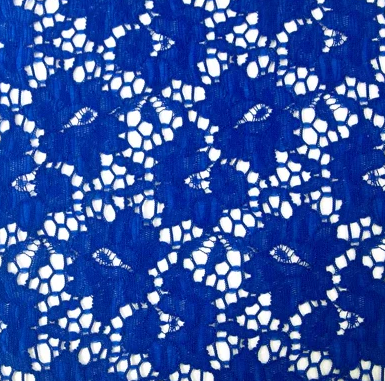 Electric Blue - Floral Stretch Lace
