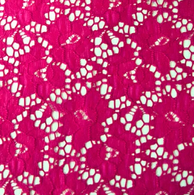 Hot Pink - Floral Stretch Lace