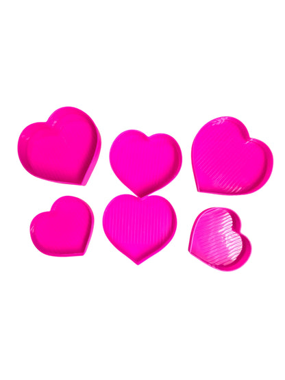 Crystal Heart Trays - Hot Pink
