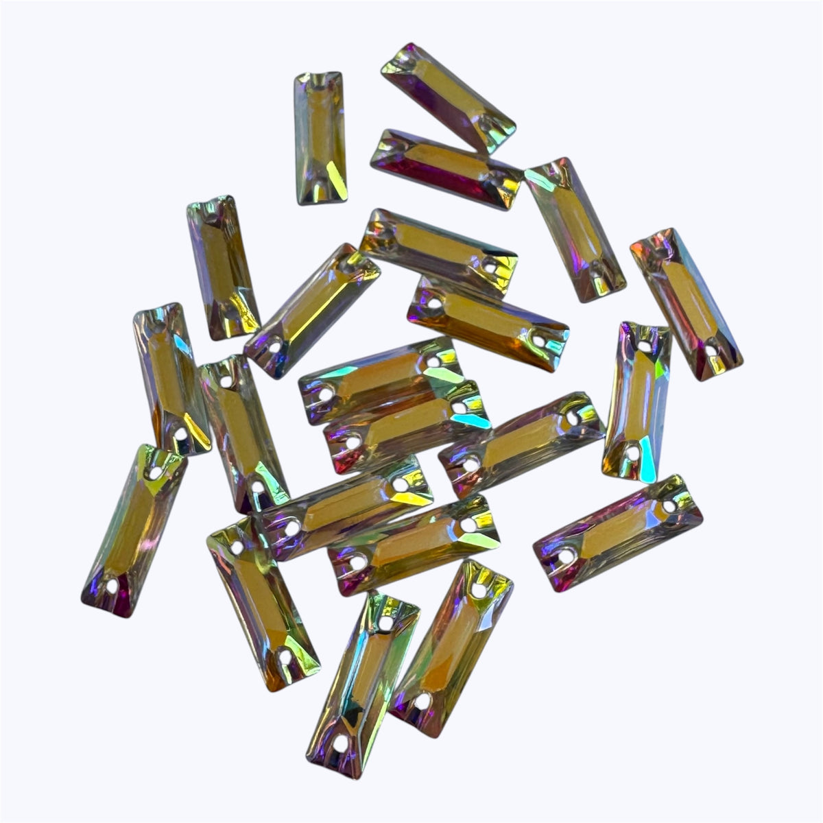 18mm Baguette - AB - Resin - Sew On