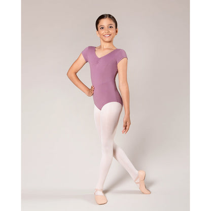 Veronica Cap Sleeve Leotard - Mauve Haze