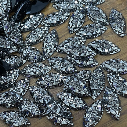 15mm, Horseeye Textured - Silver Hematite