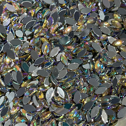 6mm Horseeye - Light Topaz AB  (Glue on)