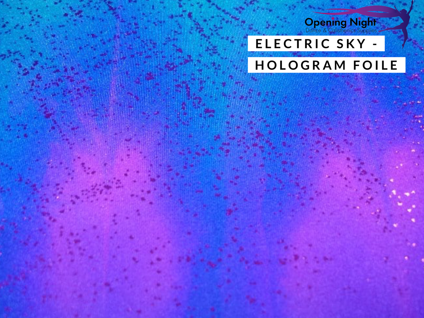 Electric Sky Hologram Foile Spandex - 70cm remnant