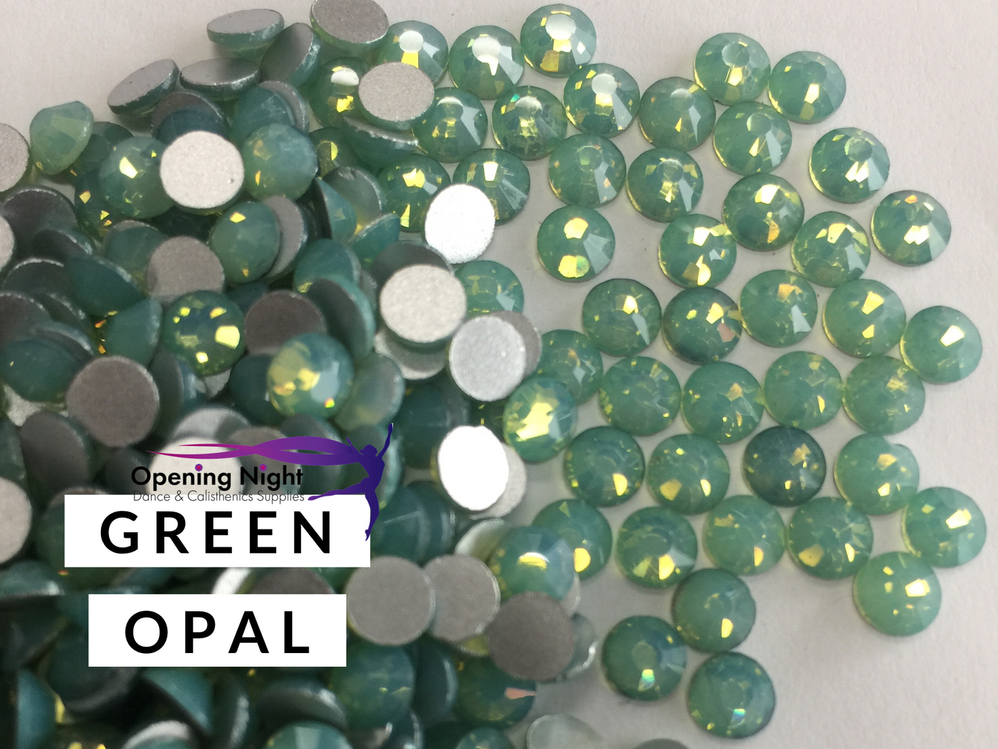 Green Opal ss30 - AAA Non Hotfix Diamante Crystals