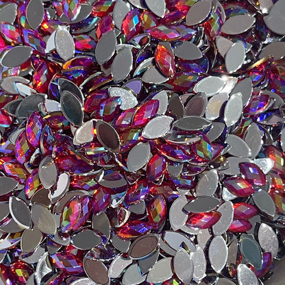 8mm Horseeye - Light Siam AB  (Glue on)