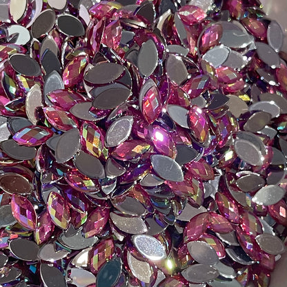 8mm Horseeye - Rose AB  (Glue on)