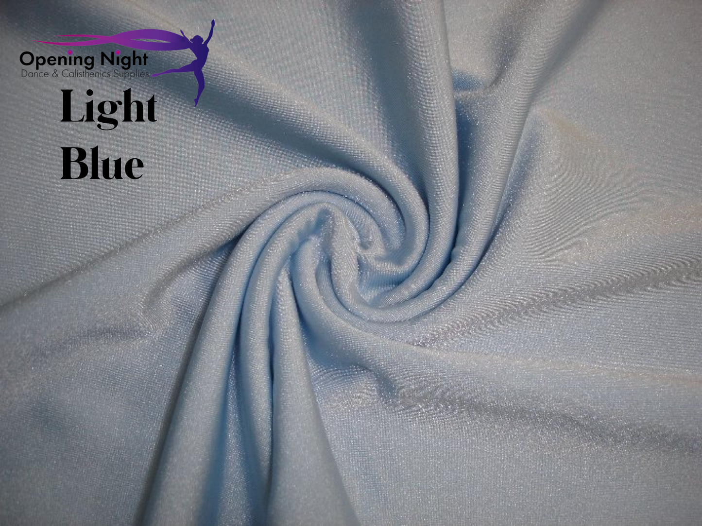 Light Blue Shiny Nylon Spandex - Remnant 40cm