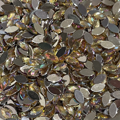 8mm Horseeye - Light Topaz AB  (Glue on)