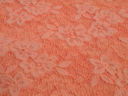 Peach Heavy Weight Stretch Lace - Remnant 30cm