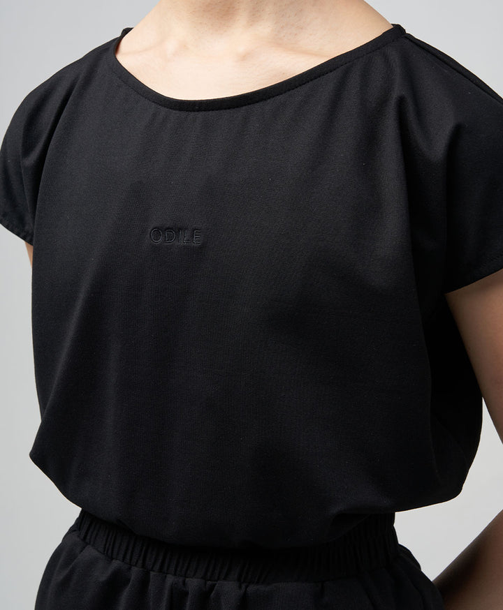 Black Relaxed Crop Top - Odile