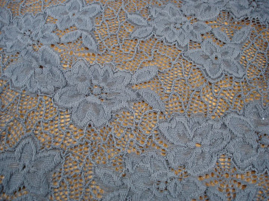 Slate Grey - Heavy Weight Stretch Lace