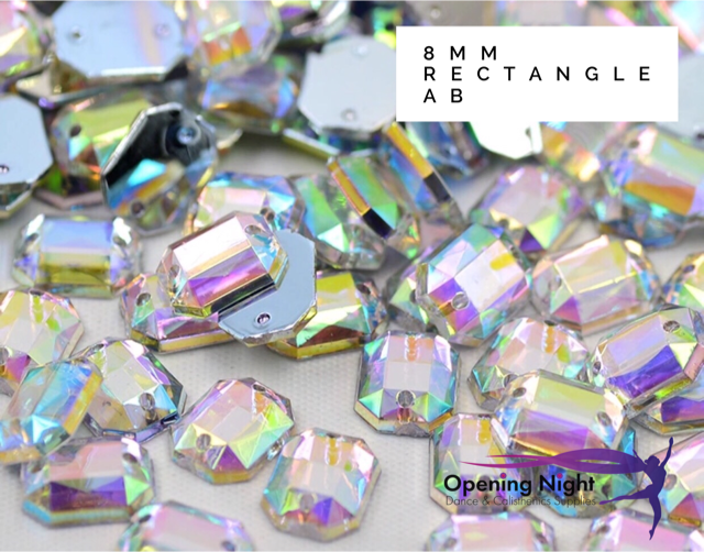 10mm, Rectangle (AB) Acrylic