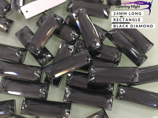 24mm, Long Rectangle - Black Diamond