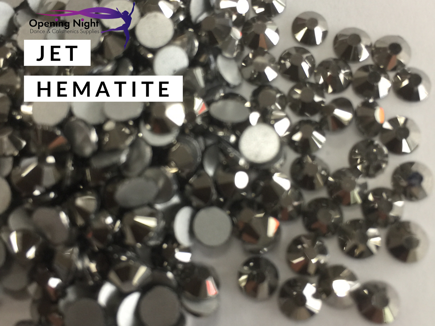 Jet Hematite - AAA Non Hotfix Diamante Crystals