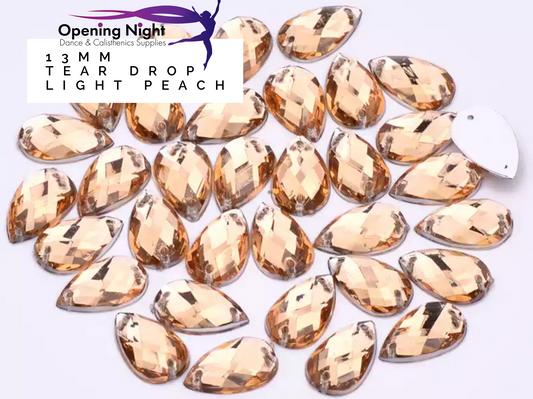 13mm, Tear Drop - Light Peach