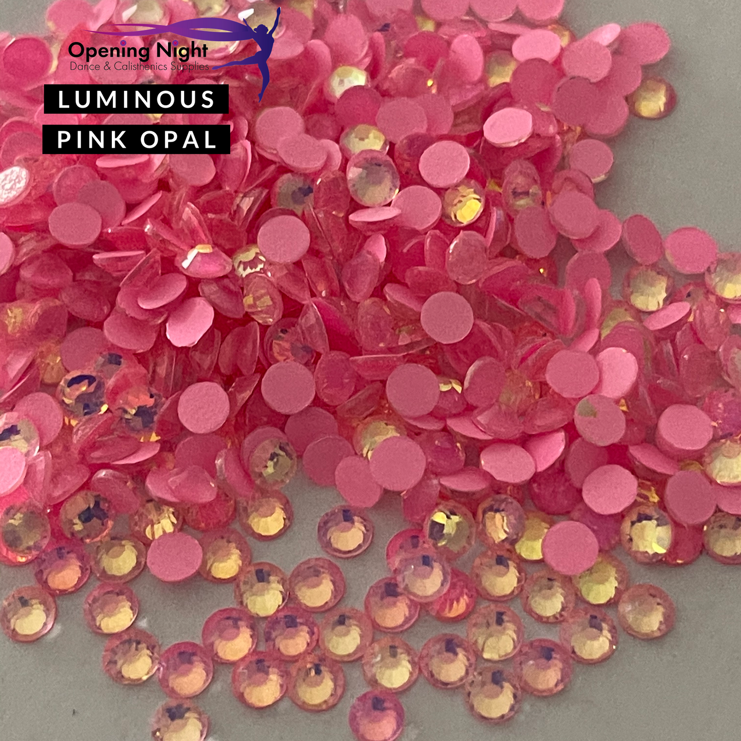 Luminous Pink Opal - AAA Non Hotfix Diamante Crystals