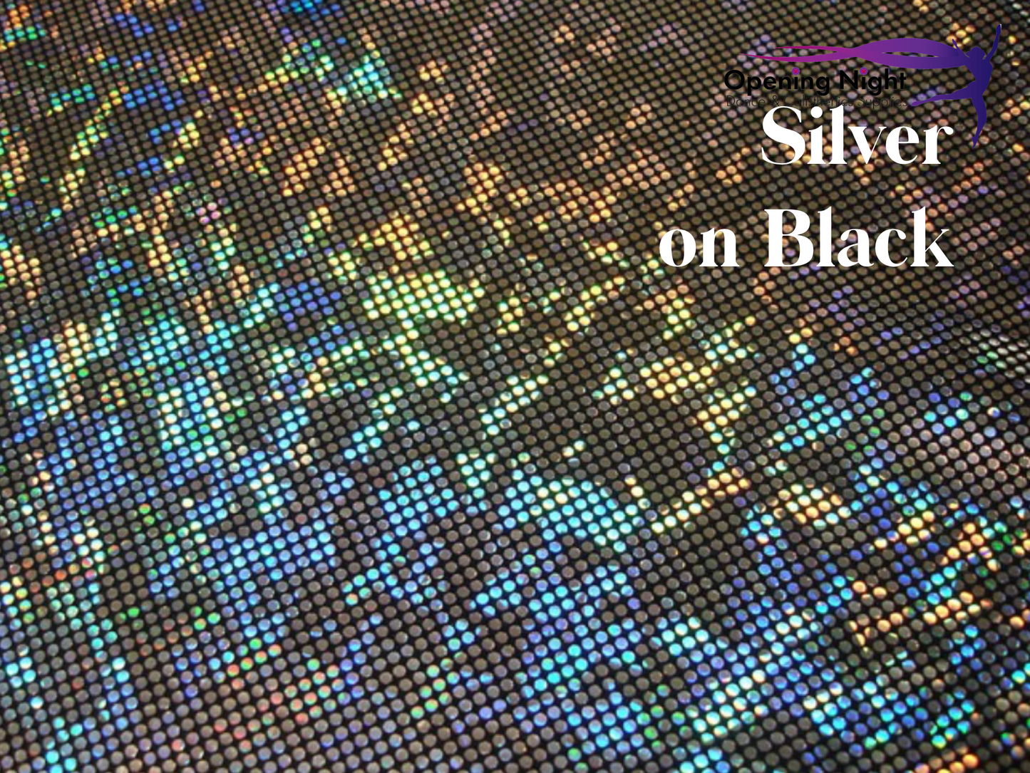 Silver on Black - Shattered Glass Hologram Spandex