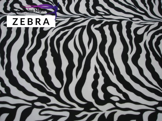 Zebra Print Poly Spandex - remnant 50cm