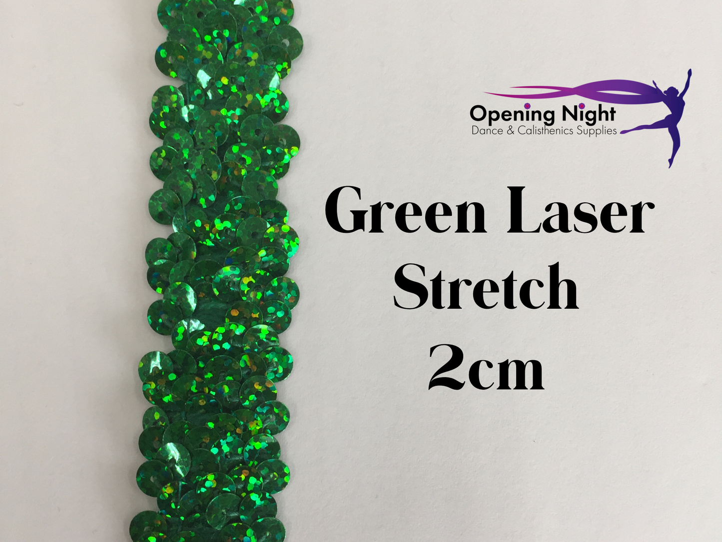 Green Laser - Stretch Sequin Trim 2cm