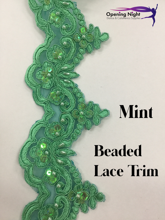 Mint - Beaded Lace Trim