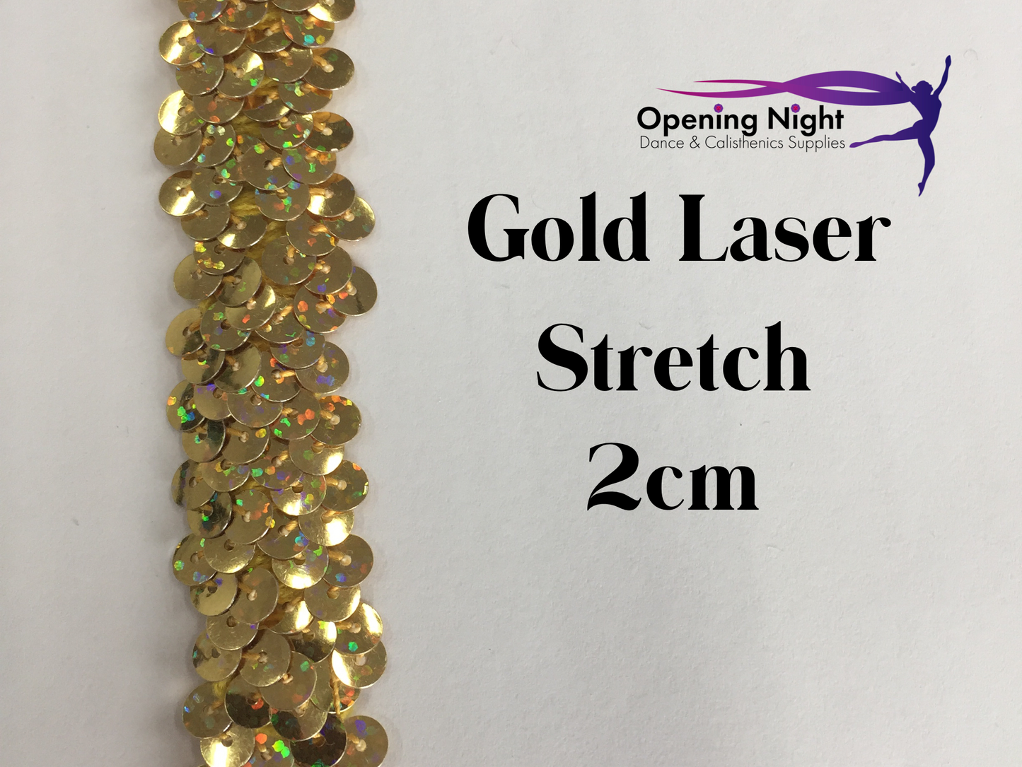 Gold Laser - Stretch Sequin Trim 2cm