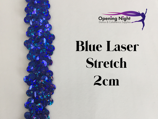 Blue Laser - Stretch Sequin Trim 2cm