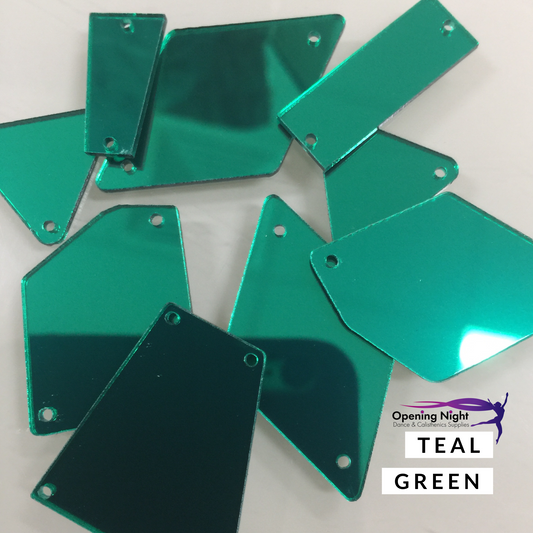 Acrylic Mirror Pieces - Teal Green