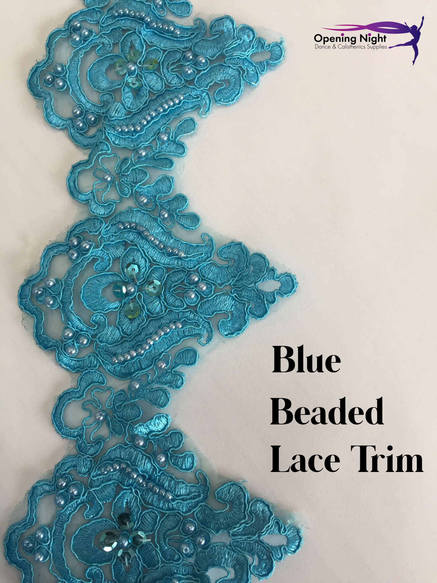 Blue - Beaded Lace Trim