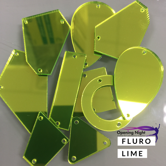 Acrylic Mirror Pieces - Fluro Lime