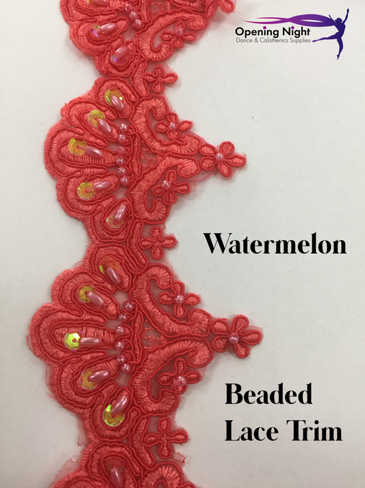 Watermelon - Beaded Lace Trim