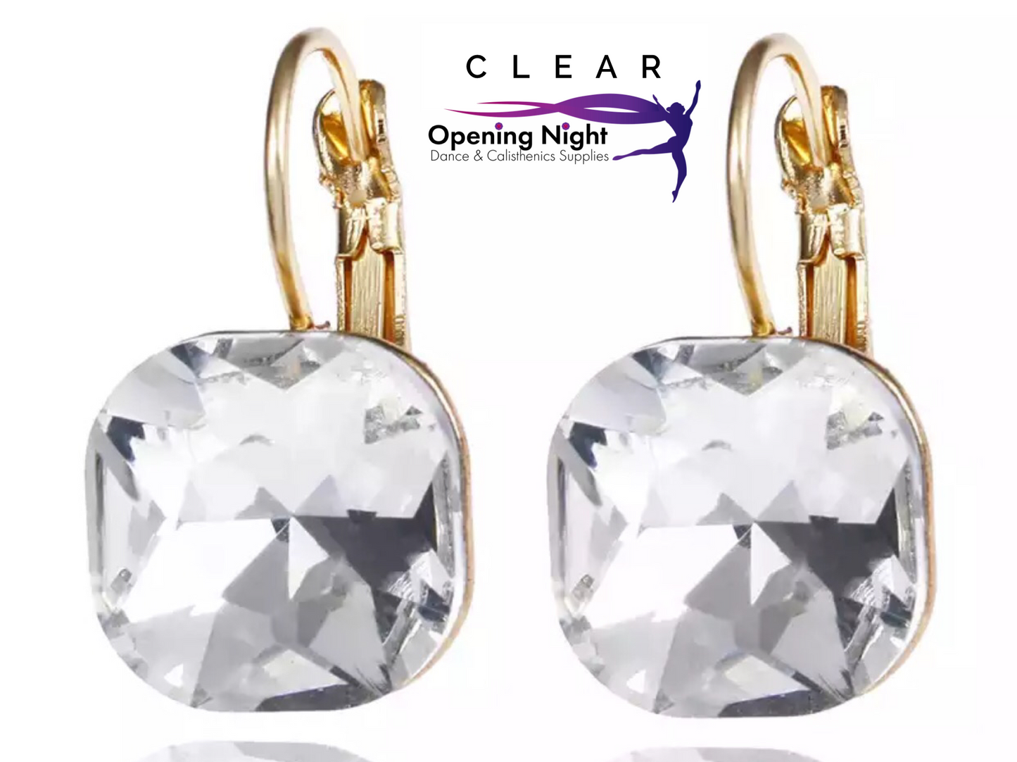 Earrings - Austrian Crystal Square Stud